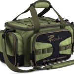 Croch Bolsa de Pesca y Accesorios de Pesca, con cinturón y Correa de Hombro, Color Verde Militar