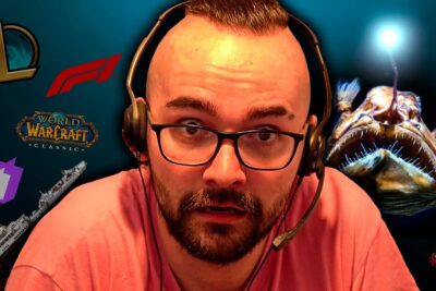 Presentador con auriculares y gafas frente a iconos de videojuegos YTh8zfHfEhI