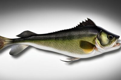 Ilustración realista de un bass con escamas verdes y aletas oscuras que ilustra diferencias entre bass agua dulce salada cual elegir