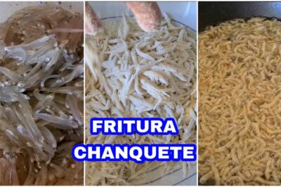 Pequeños chanquetes crudos, rebozados y fritos en aceite hasta dorarse