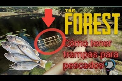 GcLransjORc trampa artesanal para peces flotando en la orilla de un río del juego The Forest