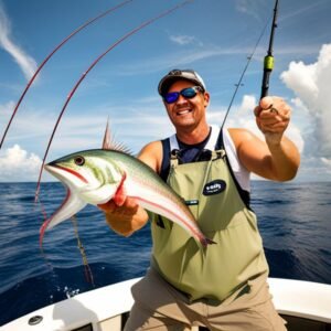 linea pesca mosca agua salada capturar pez sable