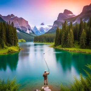 Una imagen de un hermoso lago rodeado de vegetación